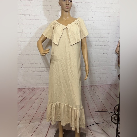 FREE PEOPLE “Lynne Midi” 100% cotton off shoulder women’s  dress Small NWT - Picture 2 of 16